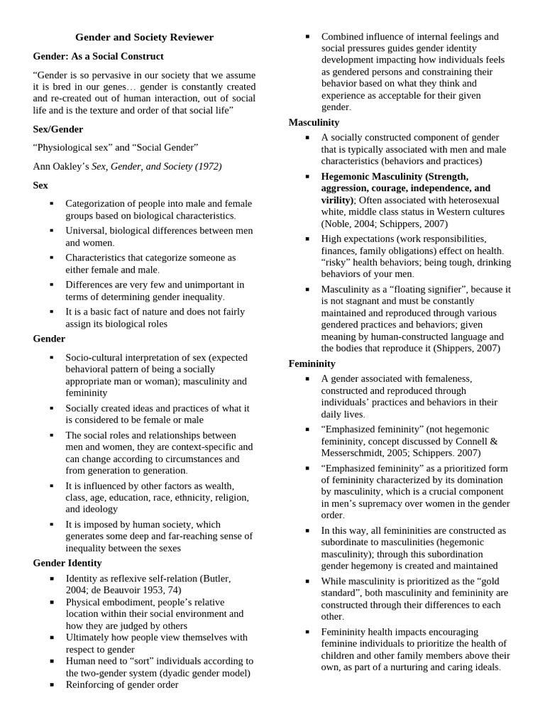 Understanding Gender as a Social Construct | PDF | Gender | Gender Studies