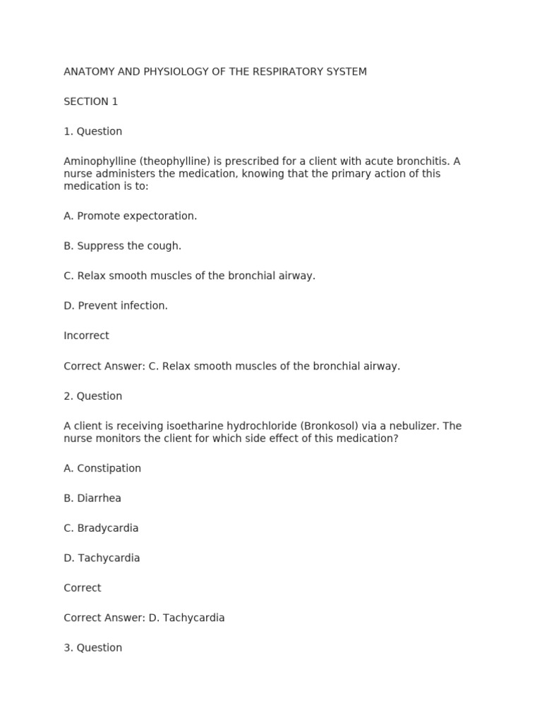 Anatomy and Physiology of The Respiratory System | PDF | Chronic ...