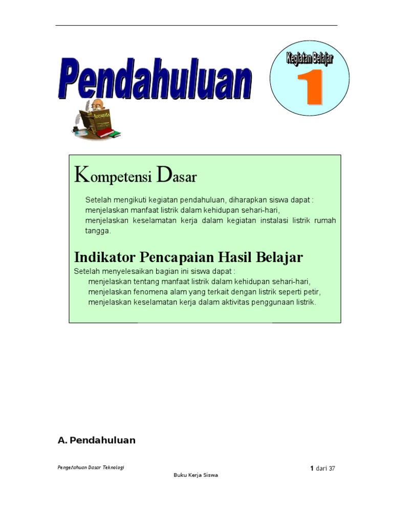Buku Kerja Siswa Listrik Rumah Tangga