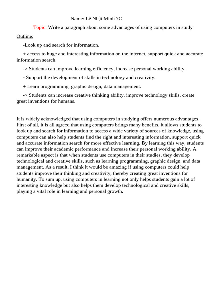 LÊ NHẬT MINH 7C | PDF