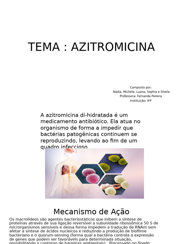 Azitromicina: Uso e Efeitos Colaterais | PDF | Infecção | Bactérias