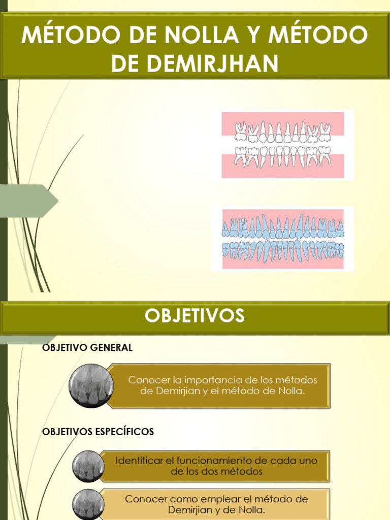 Métodos Nolla y Demirjian en Edad Dental | PDF | Ramas de Odontología ...