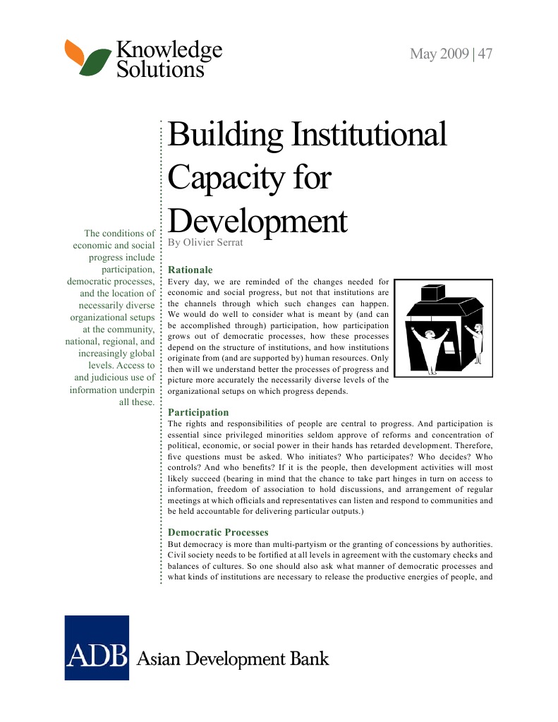 Building Institutional Capacity for Progress | PDF | Asian Development ...