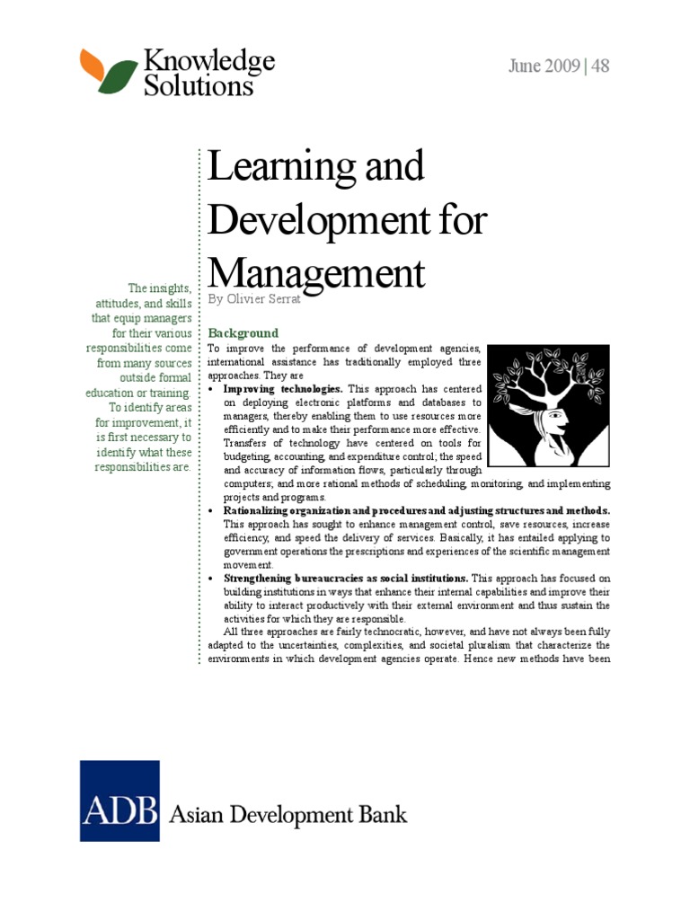 Enhancing Management Skills for Development | PDF | Asian Development ...