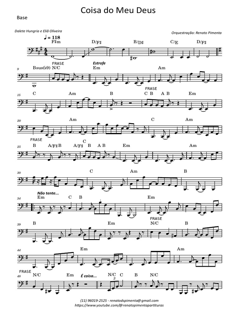 Coisa Do Meu Deus-Partitura BASE | PDF