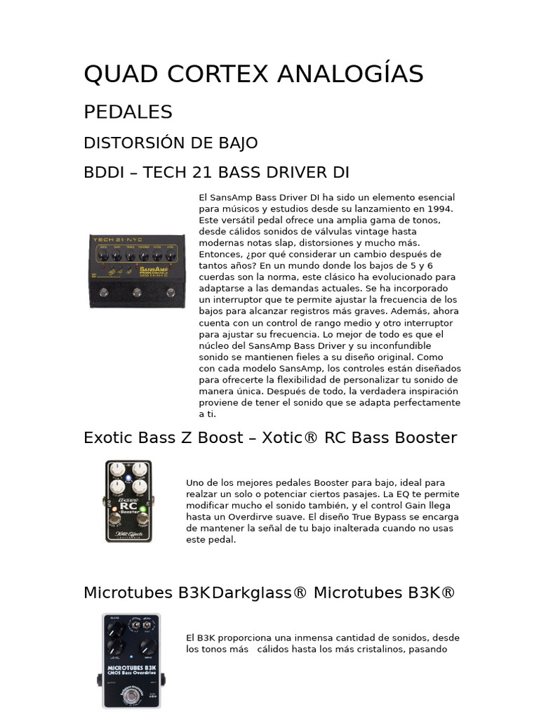 Quad Cortex Analogías | PDF | Tecnología musical