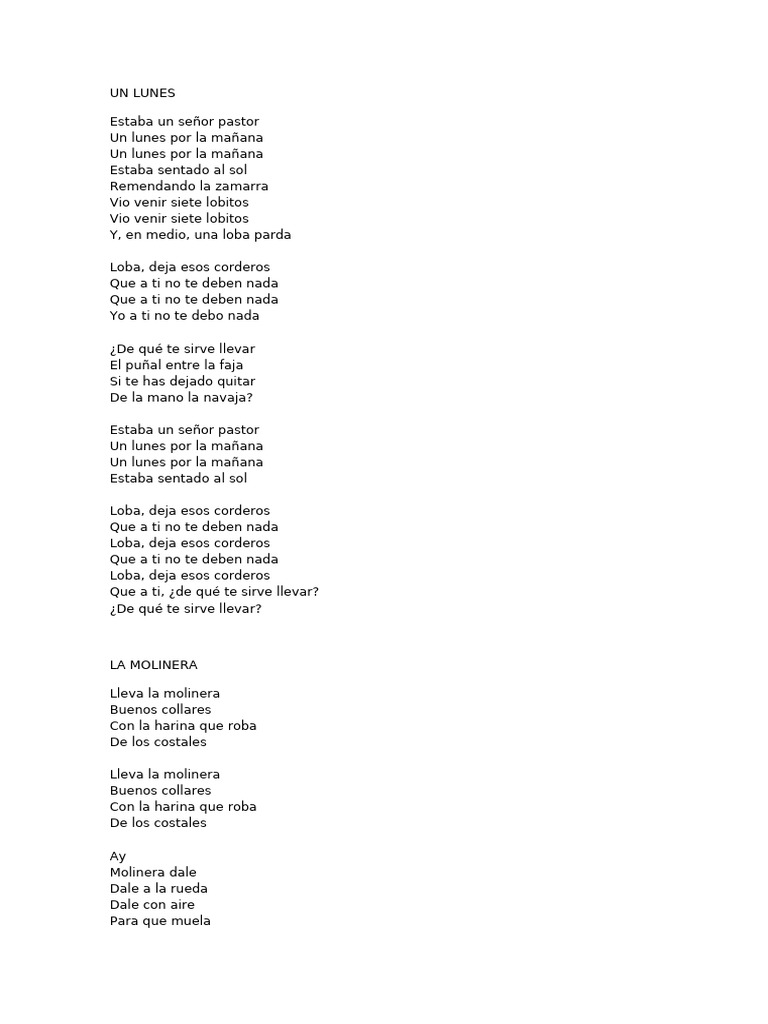 Poemas y Canciones Tradicionales Españolas | PDF