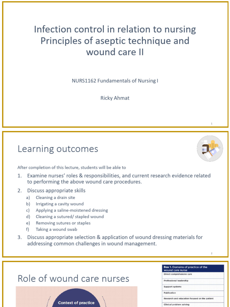 NURS1162 2223 Infection Control Wound Care 2 Student | PDF | Surgical ...