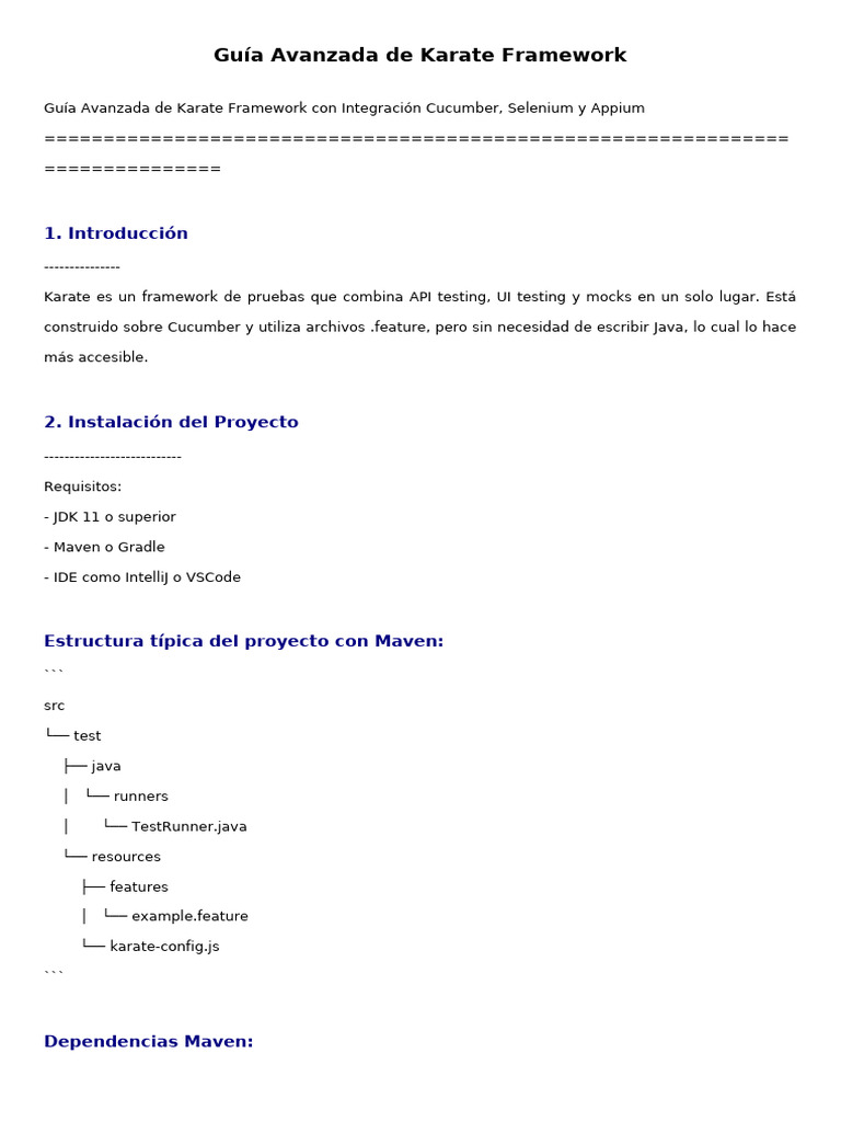 Guía Avanzada del Framework Karate | PDF | Programación de computadoras ...