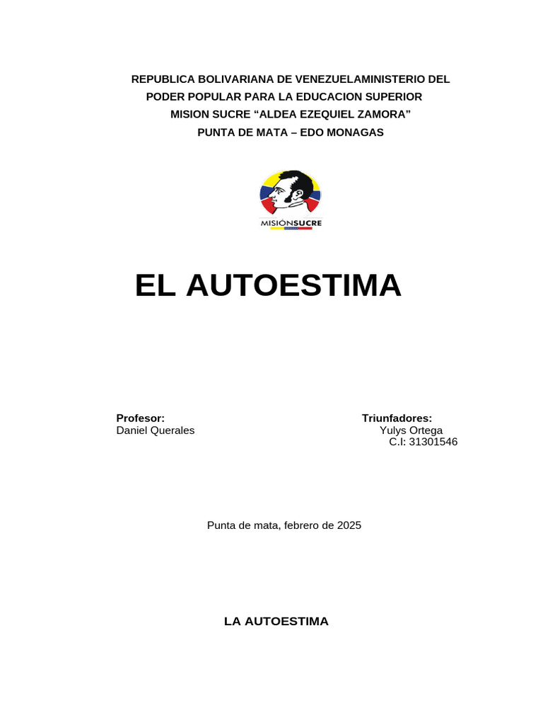 Importancia de la Autoestima en la Vida | PDF | Autoestima | Salud mental
