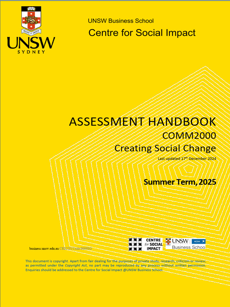 COMM2000 Assessment Handbook ST, 2025 | PDF | Turnitin | Multiple Choice