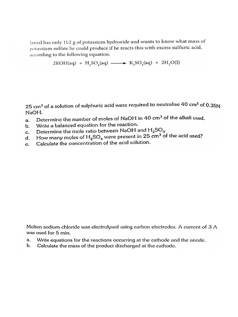 Chemistry Assignment: Mole & Energetics | PDF