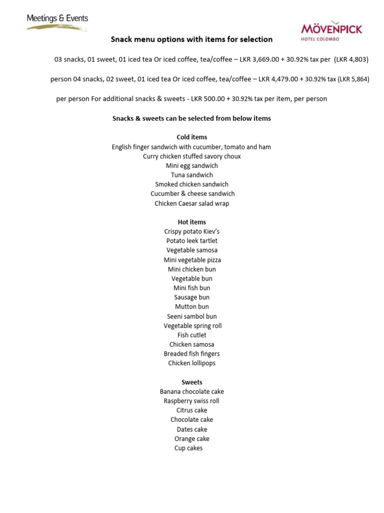 Snack menu (3) | PDF