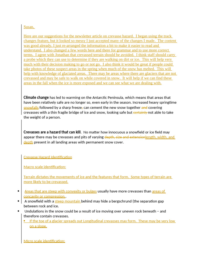 Recommendations For IATTO Crevasse Article | PDF | Glacier | Snow