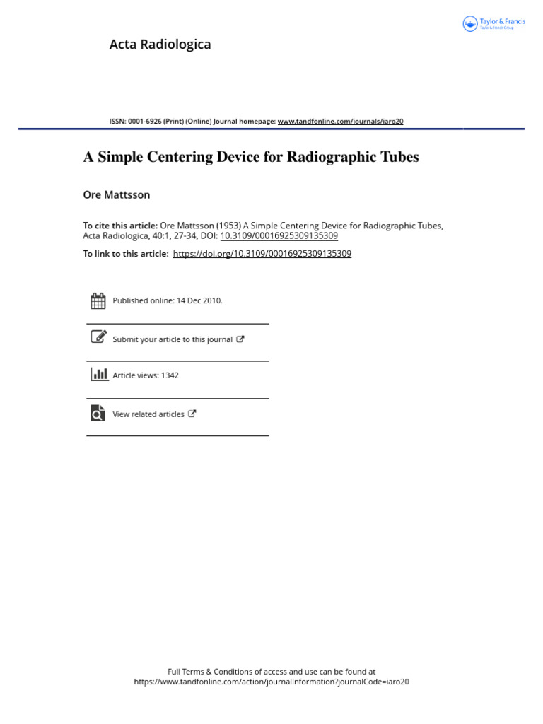 Simple Optical Device for Radiographic Tubes | PDF