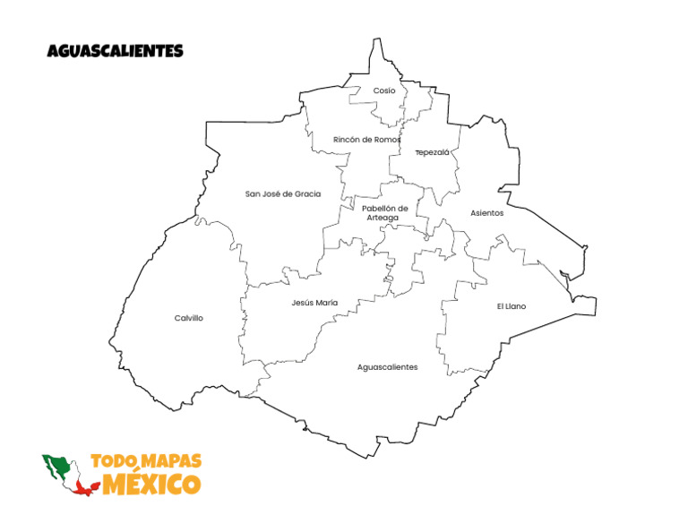 Mapa de Aguascalientes con Nombres | PDF