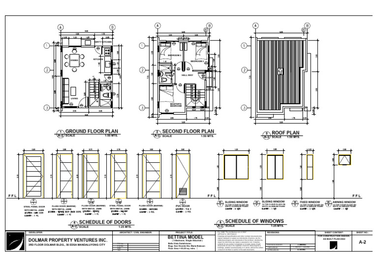 Bettina Model House Plans and Details | PDF | Door | Window