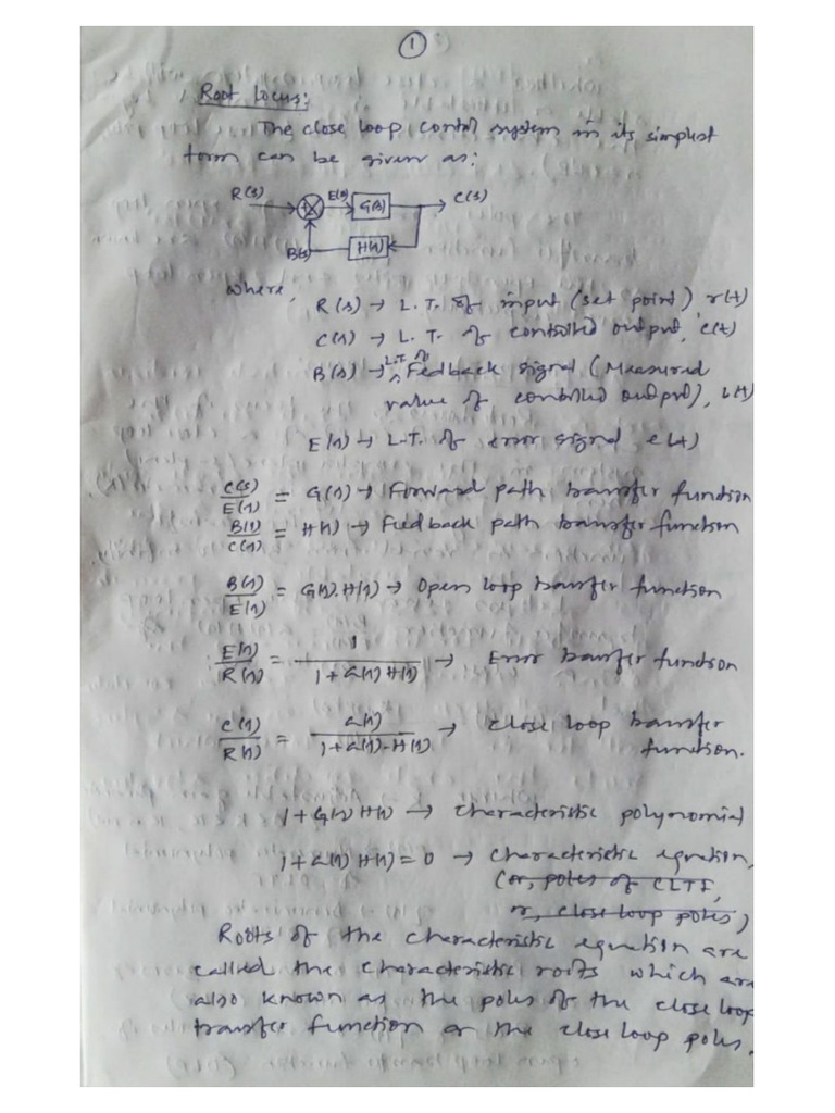 Root Locus - Class Notes | PDF