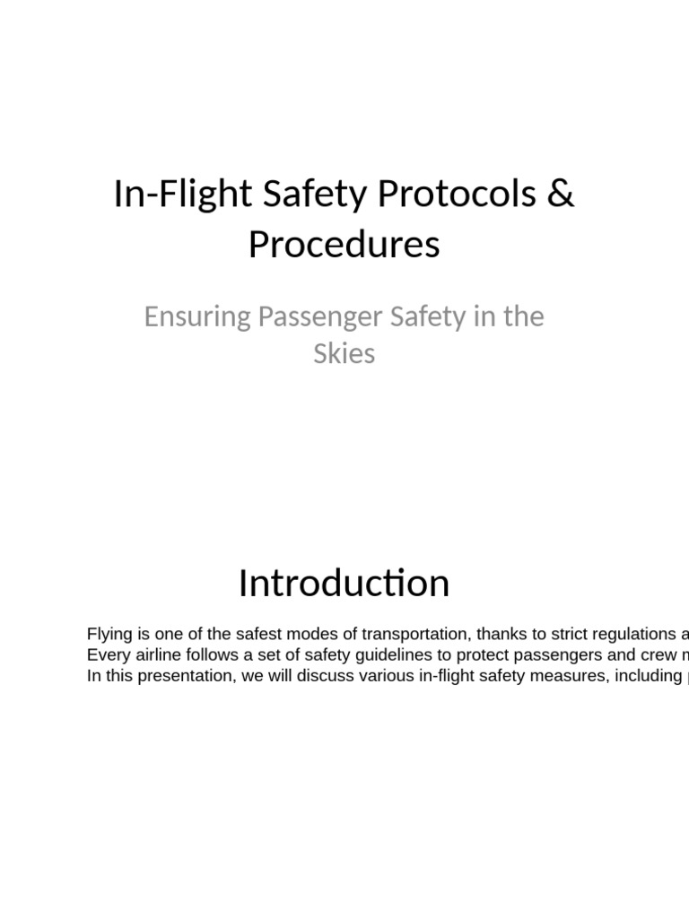 Inflight Safety Presentation With Placeholders | PDF