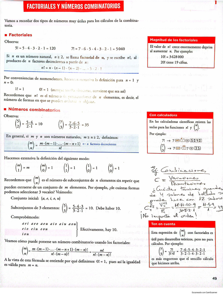 Números combinatorios y Triángulo de Tartaglia | PDF