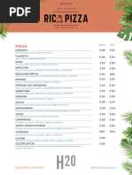 Menú de Pizzería Castor Guatemala | PDF | Pizza | pesto