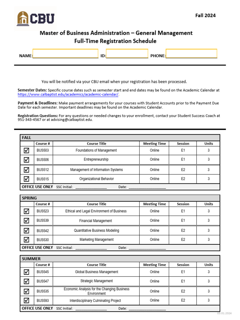 MBA-GM Reg Form Fall 24 25 Kemerly Lopez | PDF | Economies | Business ...