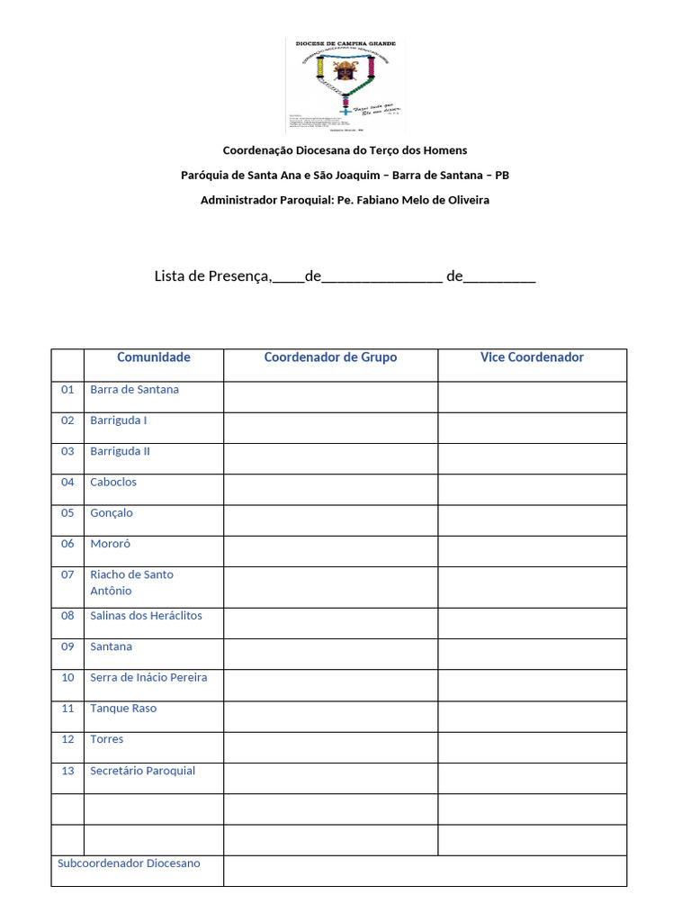 Lista de Presença Reunião Correta | PDF