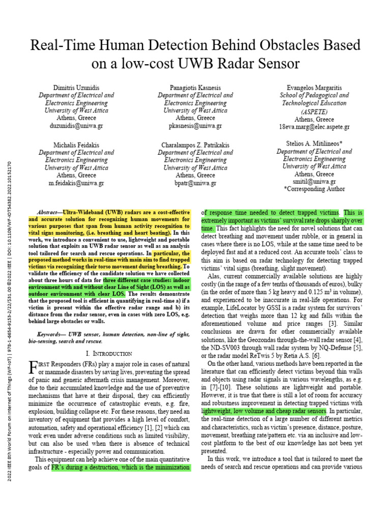 Real-Time Human Detection Behind Obstacles Based On A Low-Cost UWB ...