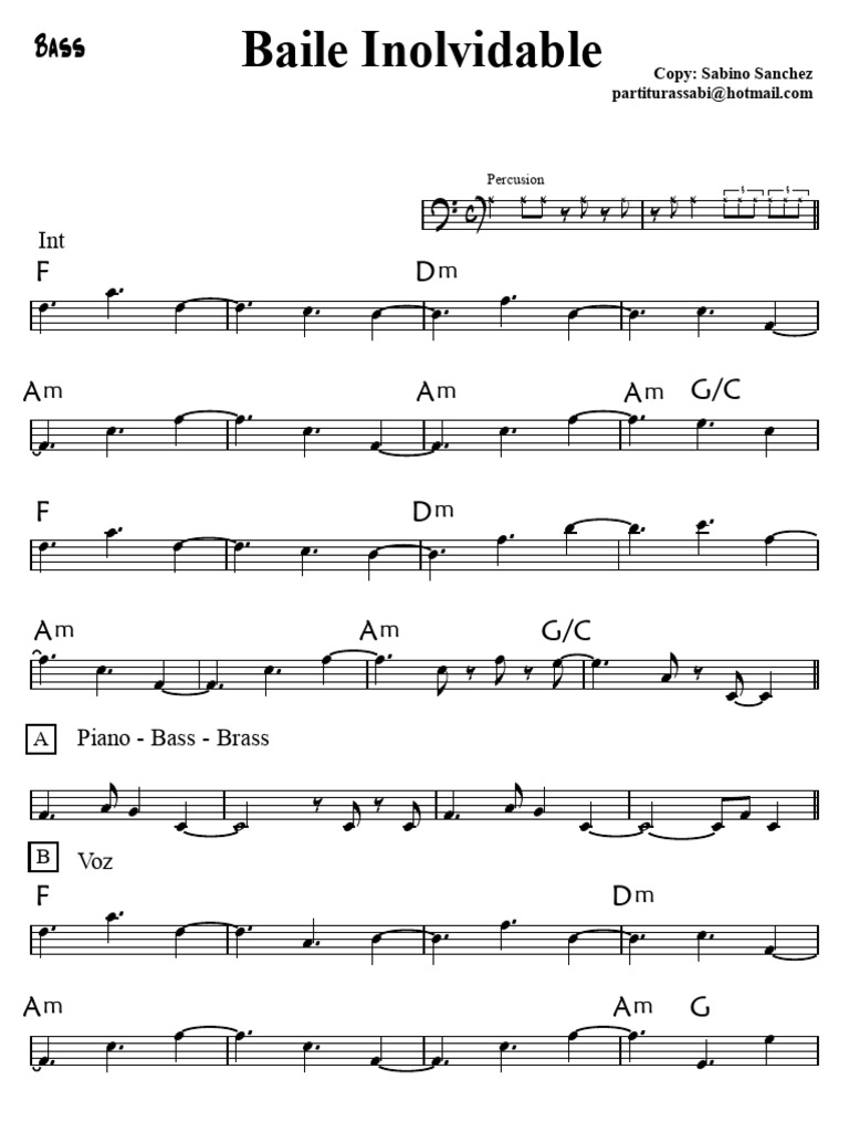 Baile Inolvidable - Bass PDF | PDF