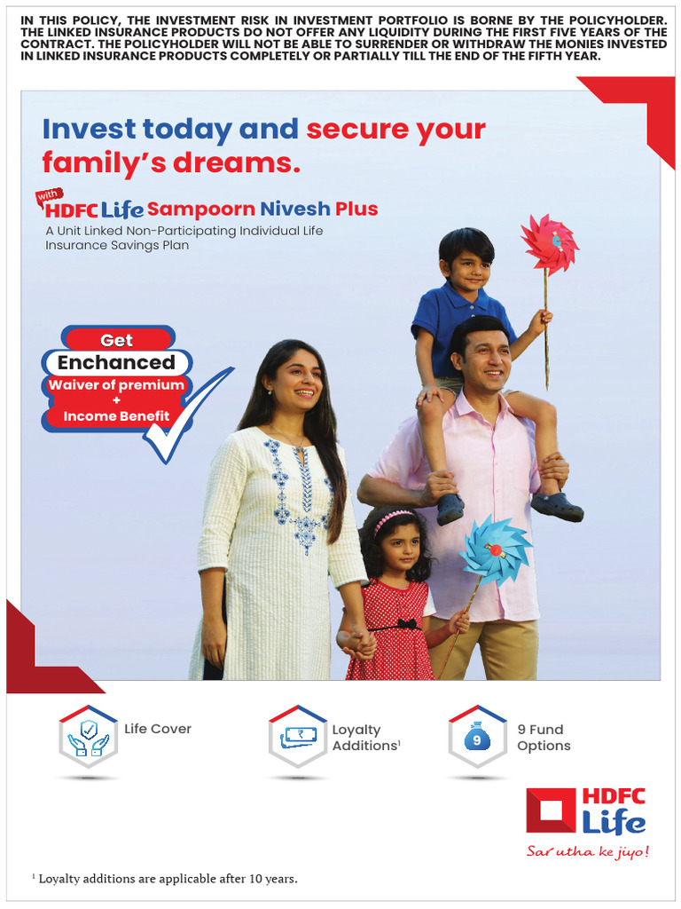 HDFC Life Sampoorn Nivesh Plus Overview | PDF | Insurance | Present Value
