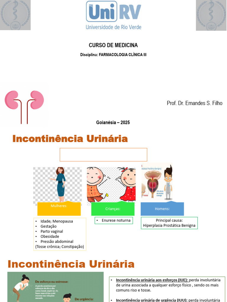 Farmacoterapia da Incontinência Urinária | PDF | Micção ...