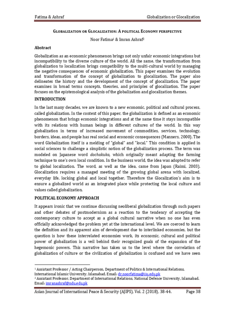 Globalization vs. Glocalization Analysis | PDF | Globalization ...