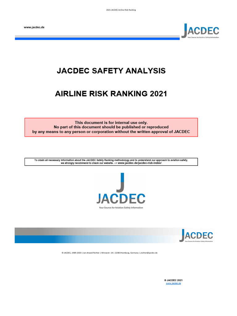2021 Jacdec Airline Risk Ranking-X2 | PDF | Aviation | Civil Aviation