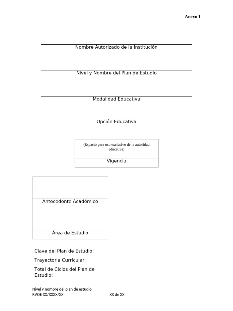 Formatos DGEU para Planes de Estudio | PDF | Plan de estudios | Aprendizaje