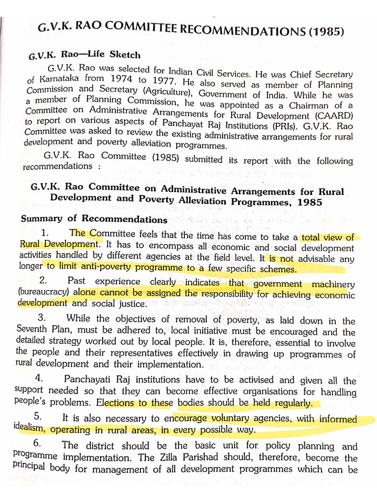 GVK Rao Committee | PDF