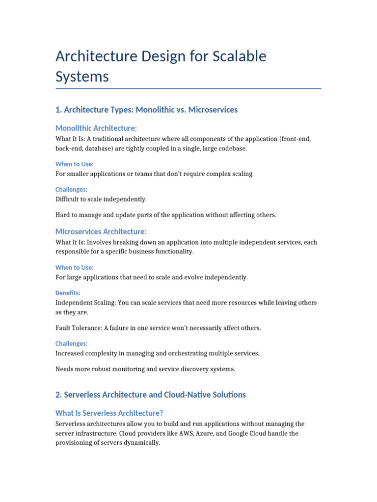 Scalable System Architecture Guide | PDF | Computer Engineering ...