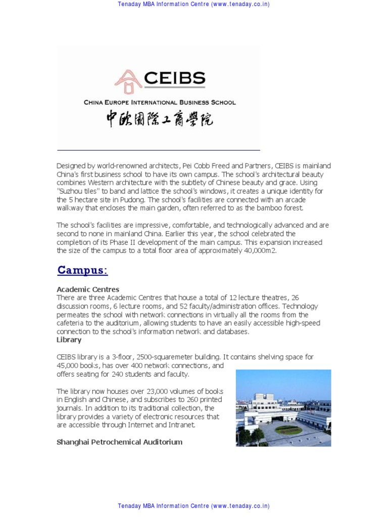 China Europe International Business School Pdf Master Of Business