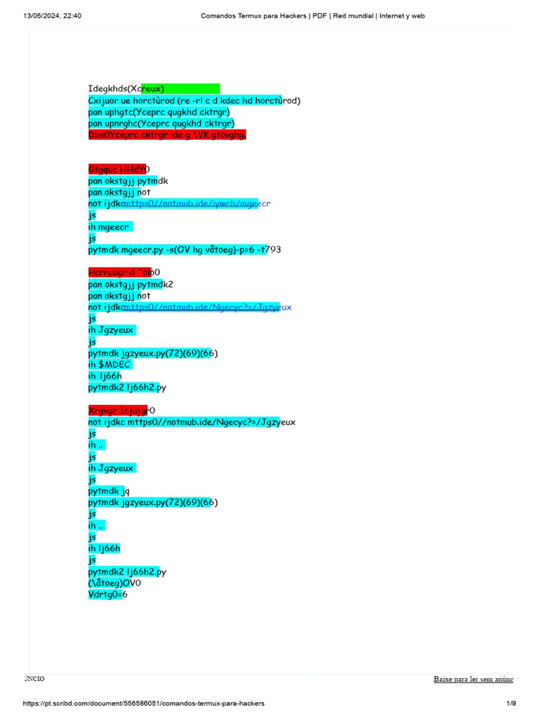 Comandos Termux para Hackers - PDF - Red Mundial - Internet y Web | PDF