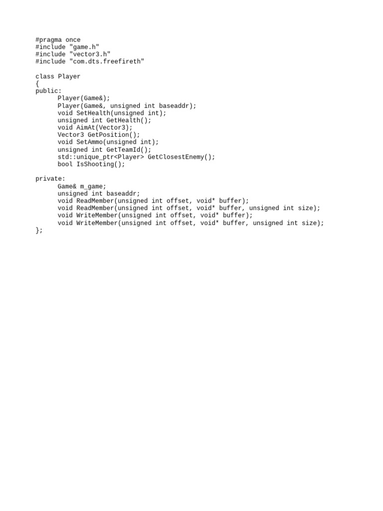 Player Class for Game Manipulation | PDF
