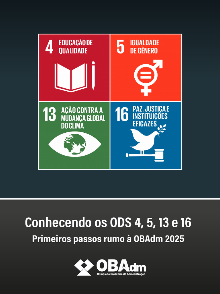 ODS 4, 5, 13 e 16 na OBAdm 2025 | PDF | Inovação | Sustentabilidade