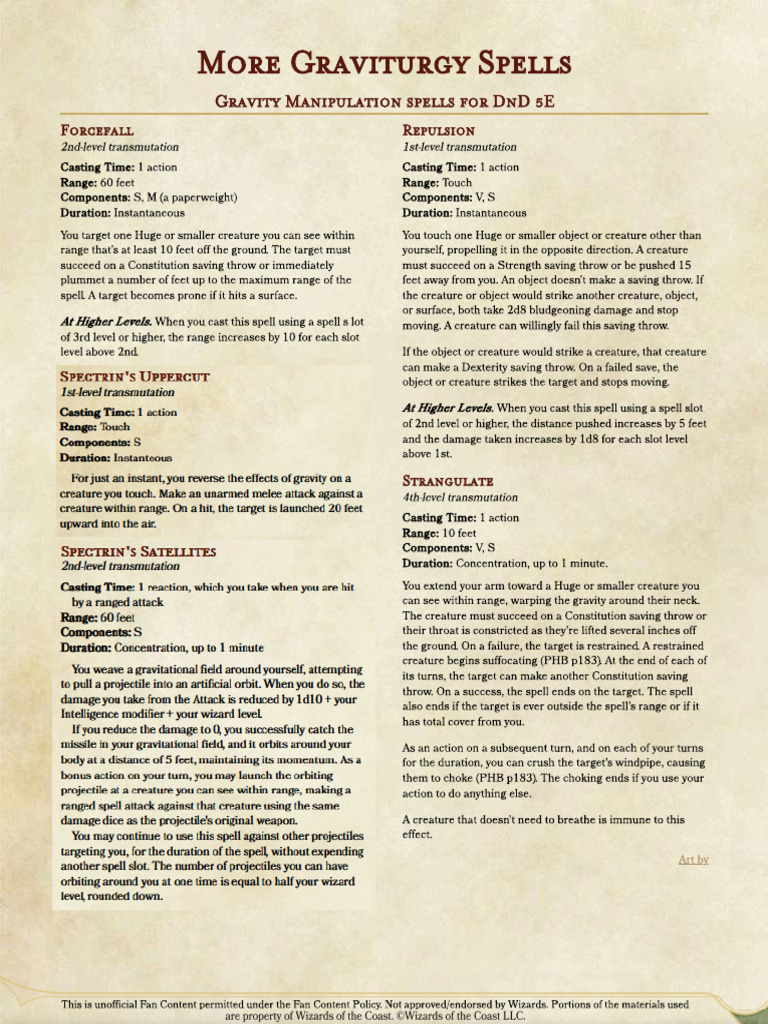 Graviturgy Spells PDF
