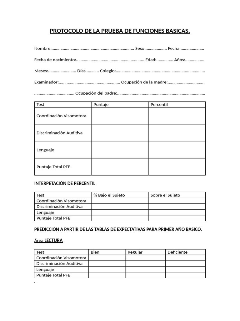 Protocolo de P.F.B. | PDF