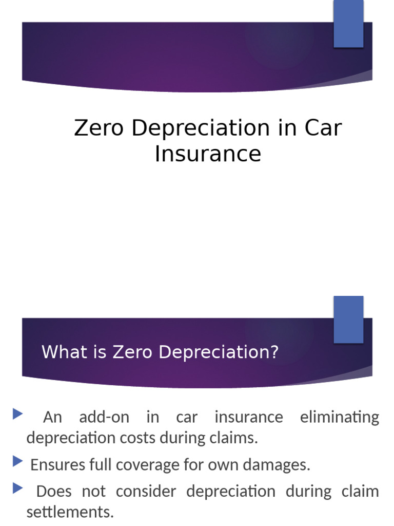 Understanding Zero Depreciation Car Insurance | PDF