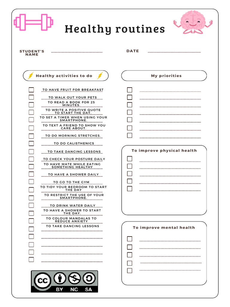 Healthy Daily Routines for Wellbeing | PDF