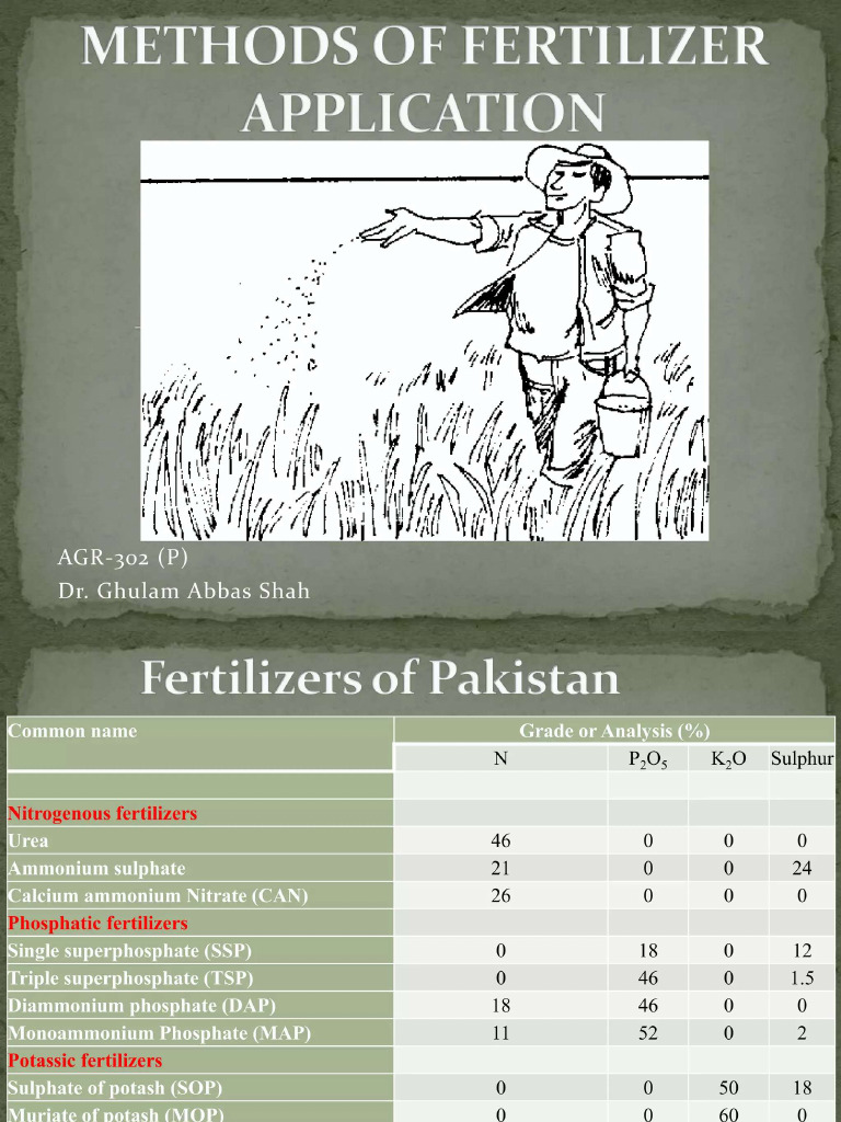 Methods of Application of Fertilizer | PDF