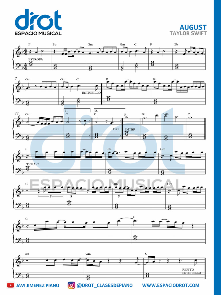 DROT - August - Partitura Completa | PDF