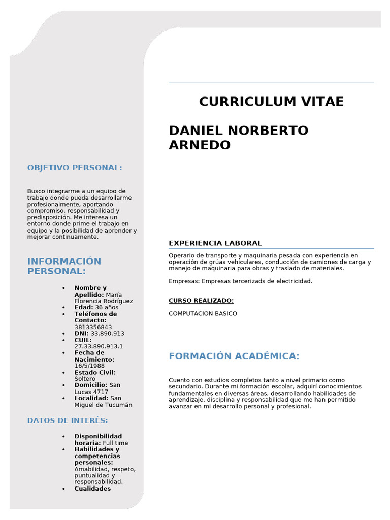 CV de María Florencia Rodríguez | PDF