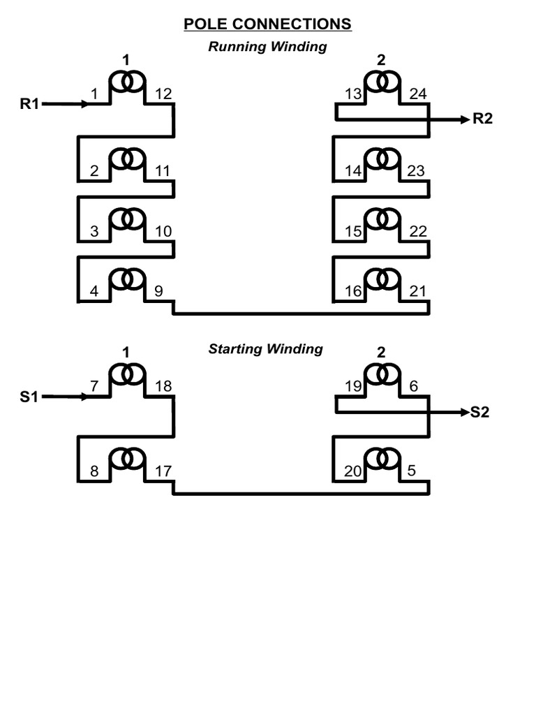 48-Slot Winding Connection Diagram | PDF