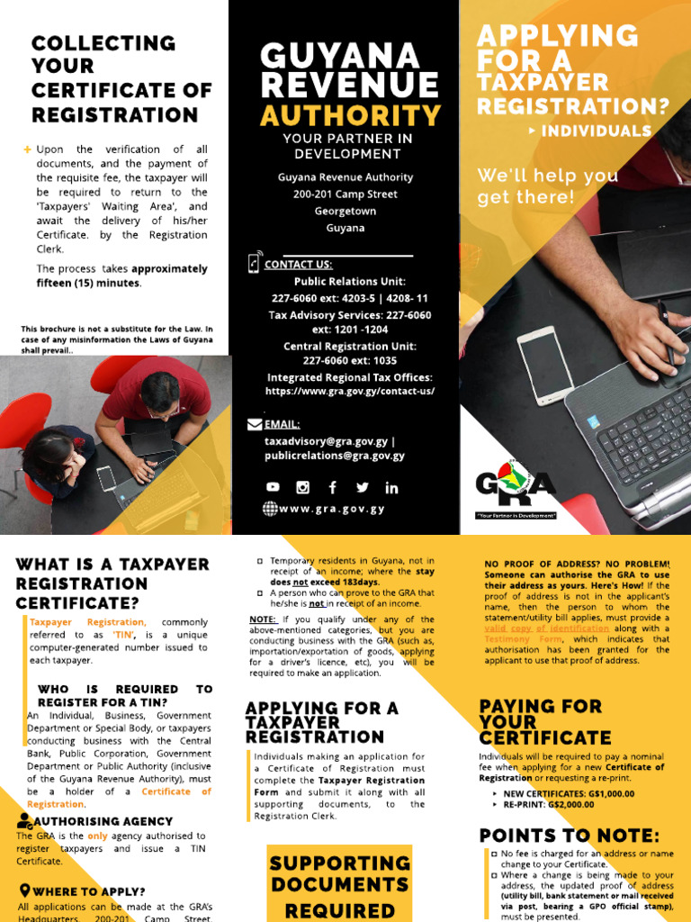 Guyana TIN Application Process Guide | PDF | Government And Personhood ...