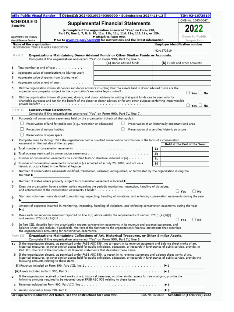 OpenAI 2016 Form 990 Schedule D | PDF | Book Value | Irs Tax Forms